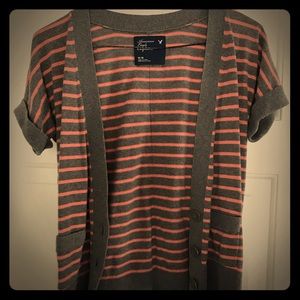American Eagle Striped Mini Cardigan